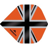 Masquedardos Feathers Mission Darts No 2 Std Alliance-x Union Jack black orange F3108