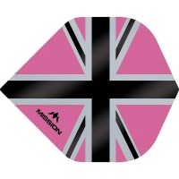 Masquedardos Plumas Mission Darts No 2 Std Alliance-x Union Jack Preto Rosa F3110