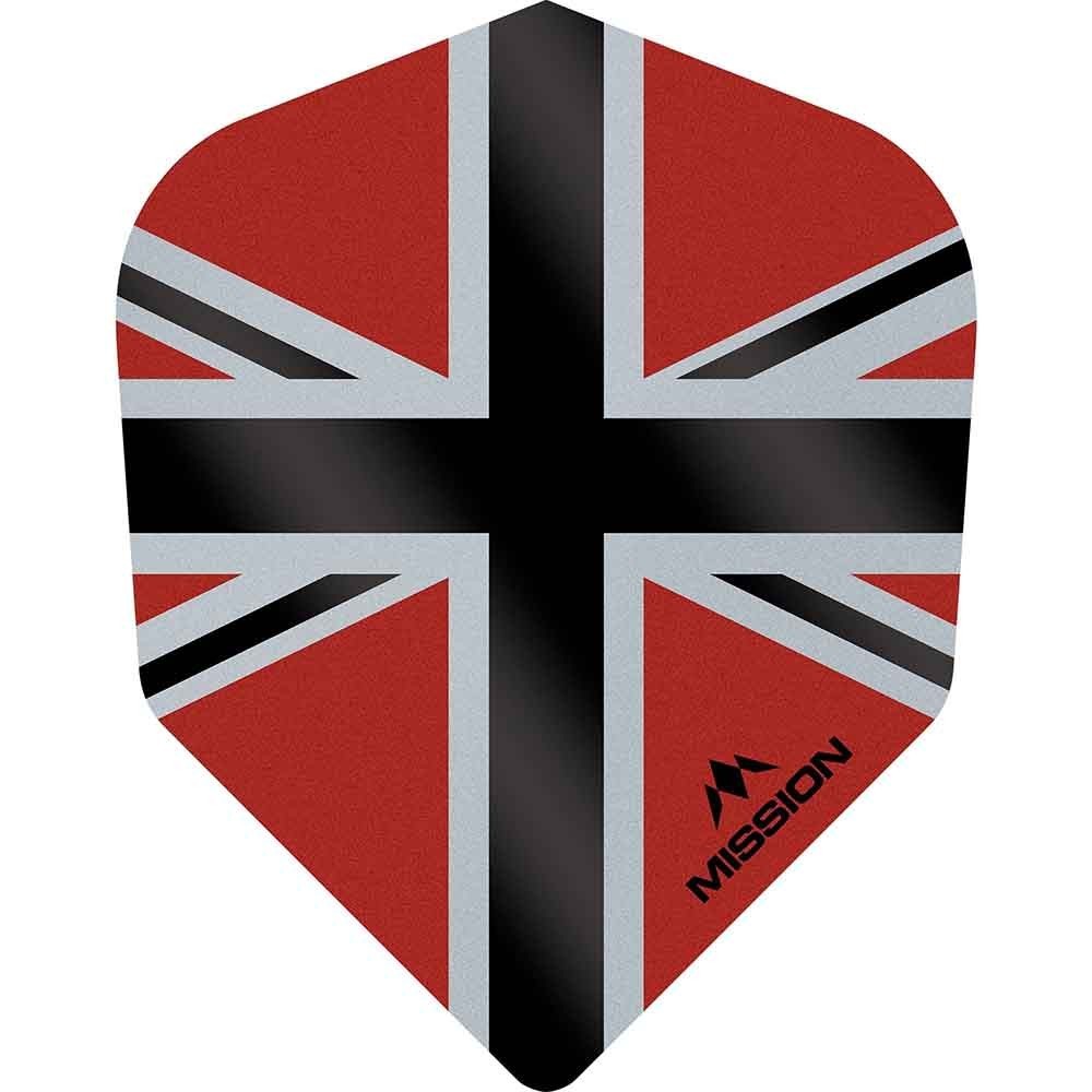 Masquedardos Feathers Mission Darts No 6 Std Alliance-x Union Jack black red F3120