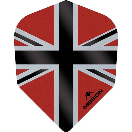 Masquedardos Feathers Mission Darts No 6 Std Alliance-x Union Jack black red F3120