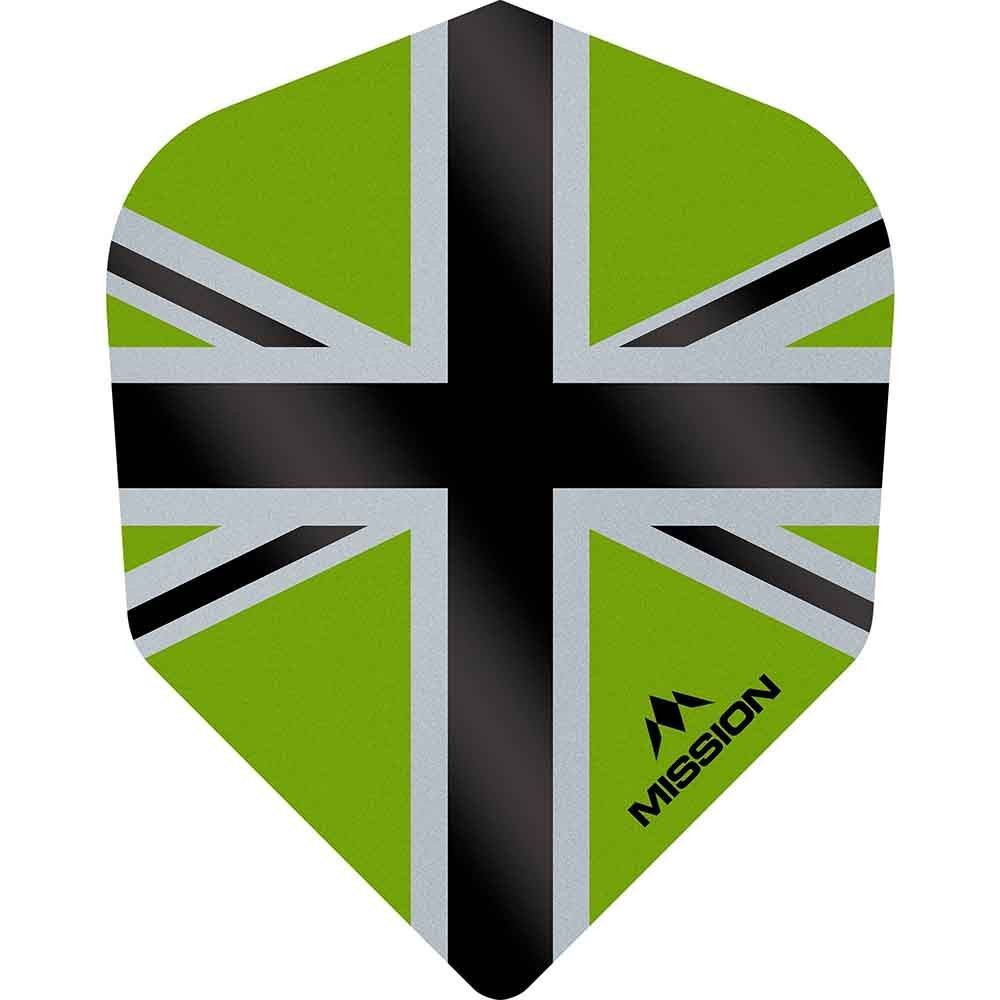 Masquedardos Plume Mission Darts No 6 Std Alliance-x Union Jack Negru Verde