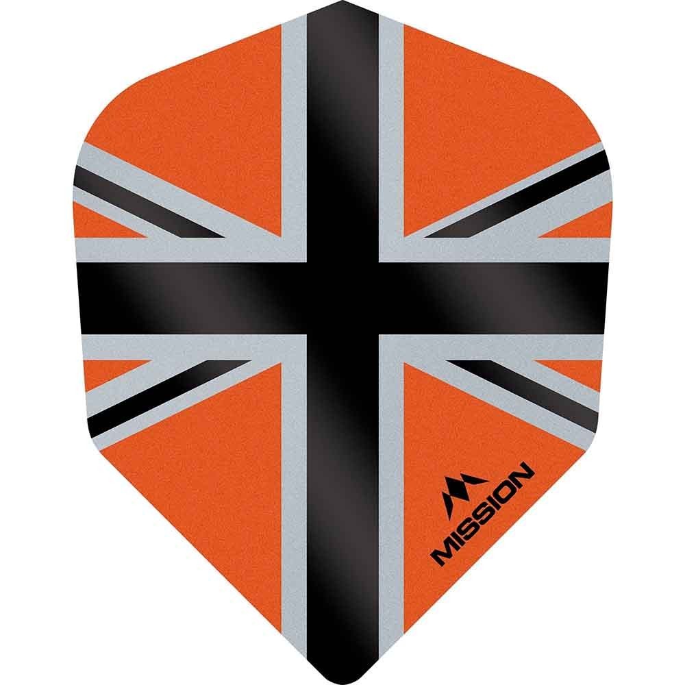 Masquedardos Feathers Mission Darts No 6 Std Alliance-x Union Jack black orange F3122