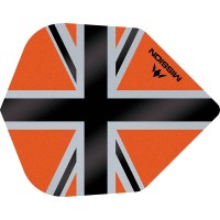 Masquedardos Feathers Mission Darts No 6 Std Alliance-x Union Jack black orange F3122