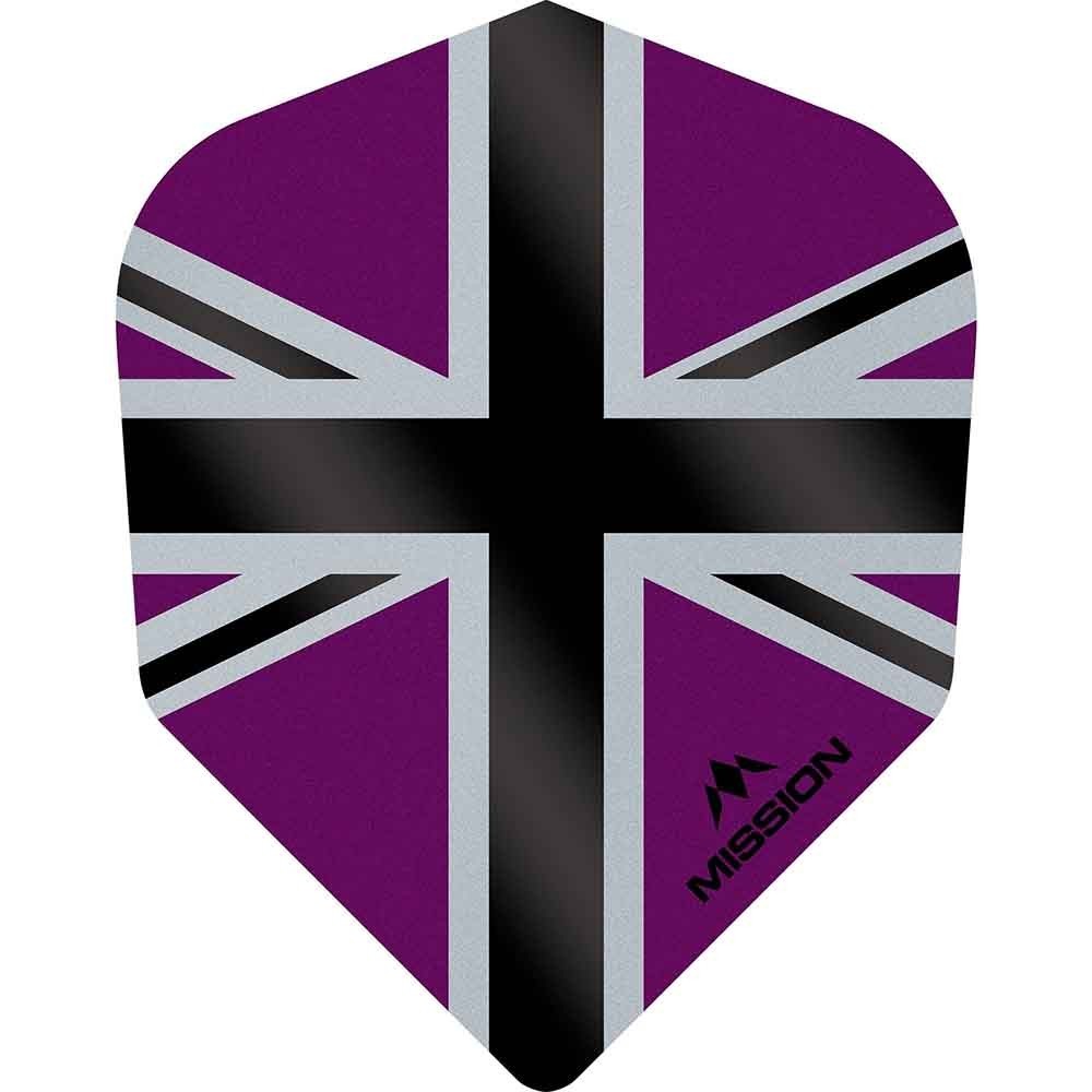 Masquedardos Feathers Mission Darts No 6 Std Alliance-x Union Jack black purple F3123