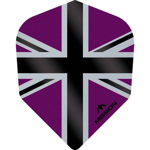 Masquedardos Feathers Mission Darts No 6 Std Alliance-x Union Jack black purple F3123