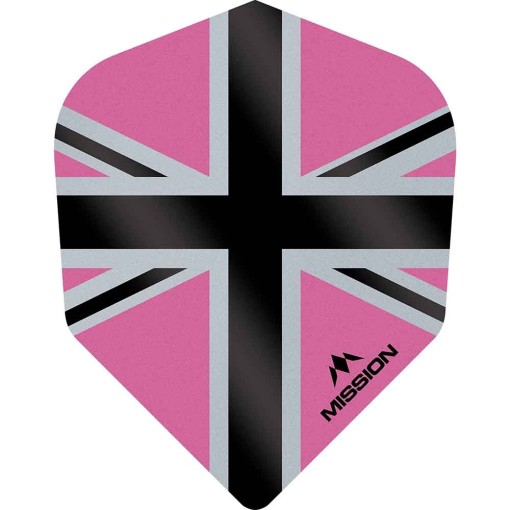 Masquedardos Feathers Mission Darts No 6 Std Alliance-x Union Jack black pink F3124