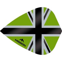 Masquedardos Feathers Mission Darts Kite Alliance-x Union Jack black green F3114