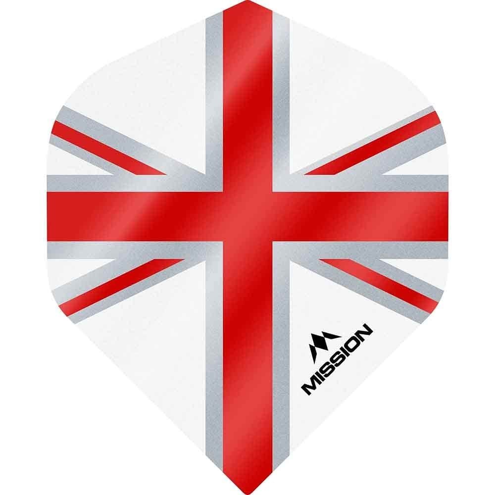 Masquedardos Feathers Mission Darts No 2 Std Alliance Union Jack white Red F3127