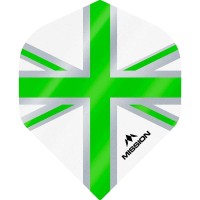 Masquedardos Feathers Mission Darts No 2 Std Alliance Union Jack white green F3128