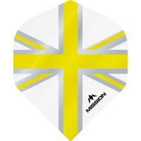 Masquedardos Feathers Mission Darts No 2 Std Alliance Union Jack white yellow F3130