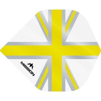 Masquedardos Feathers Mission Darts No 2 Std Alliance Union Jack white yellow F3130