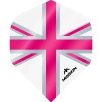 Masquedardos Feathers Mission Darts No 2 Std Alliance Union Jack white pink F3131