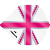 Masquedardos Feathers Mission Darts No 2 Std Alliance Union Jack white pink F3131