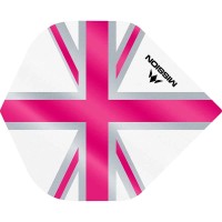 Masquedardos Feathers Mission Darts No 2 Std Alliance Union Jack white pink F3131