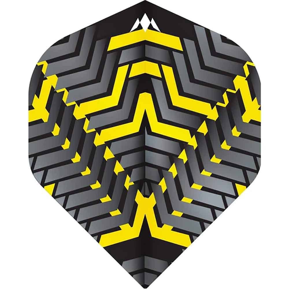 Masquedardos Feathers Mission Darts Feathers No 2 Std Vex black yellow F3348