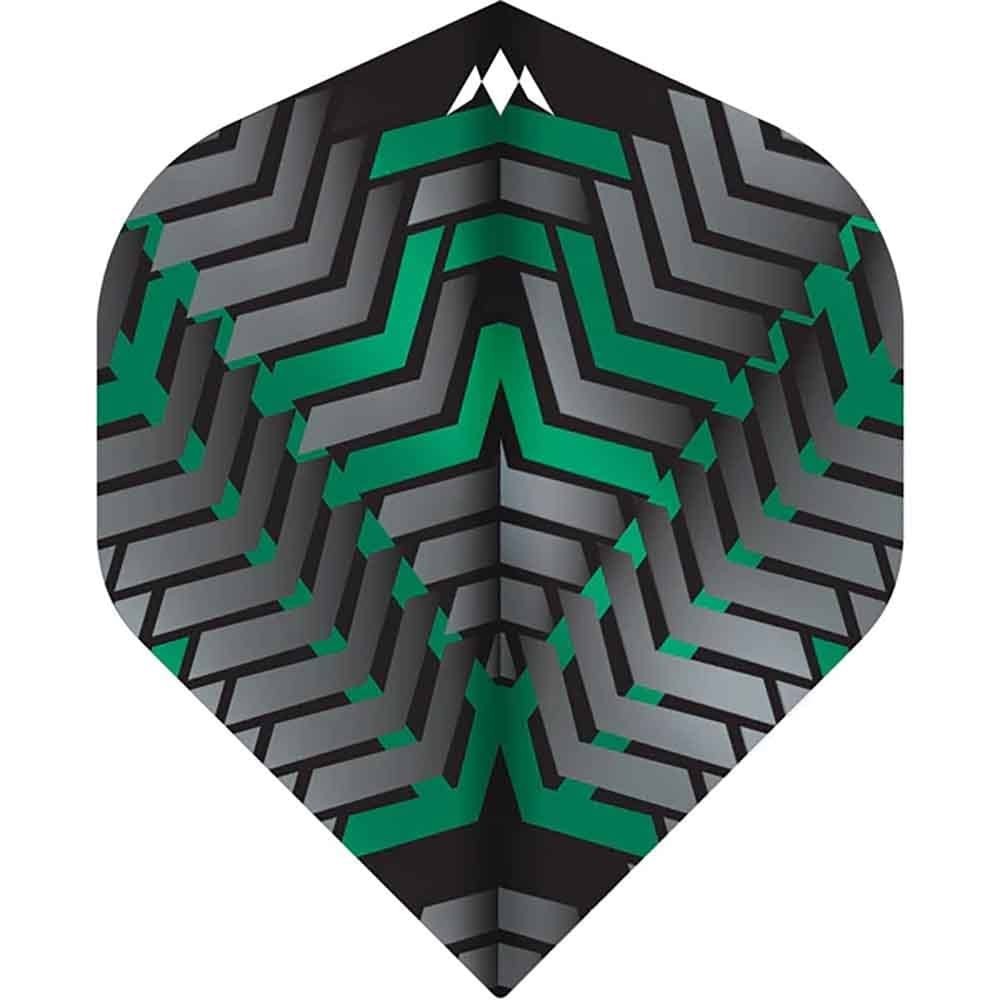 Masquedardos Feathers Mission Darts Feathers No 2 Std Vex black green F3349