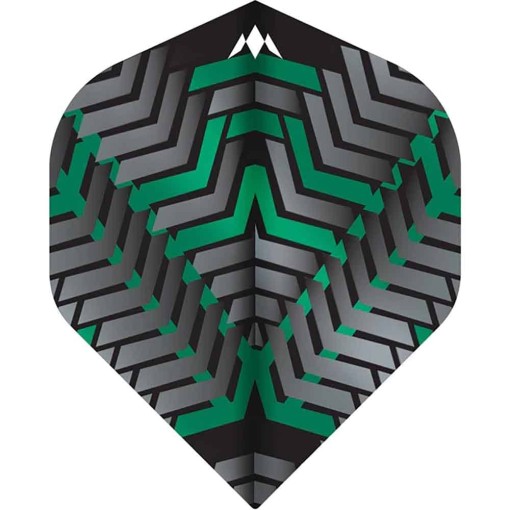 Masquedardos Feathers Mission Darts Feathers No 2 Std Vex black green F3349