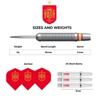 Masquedardos Darts Offizielle Fußballlizenz Spanien Messing 22g D1426