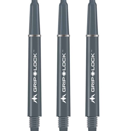 Masquedardos Cañas Mission Darts Griplock Gris Corta 34mm S1090