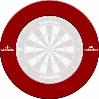 Masquedardos Dartboard Surrounds Black Logo Mission Darts Red Su052