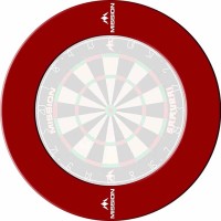 Masquedardos Dartboard Surrounds Black Logo Mission Darts Red Su052