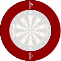 Masquedardos Dartboard Surrounds Black Logo Mission Darts Red Su052