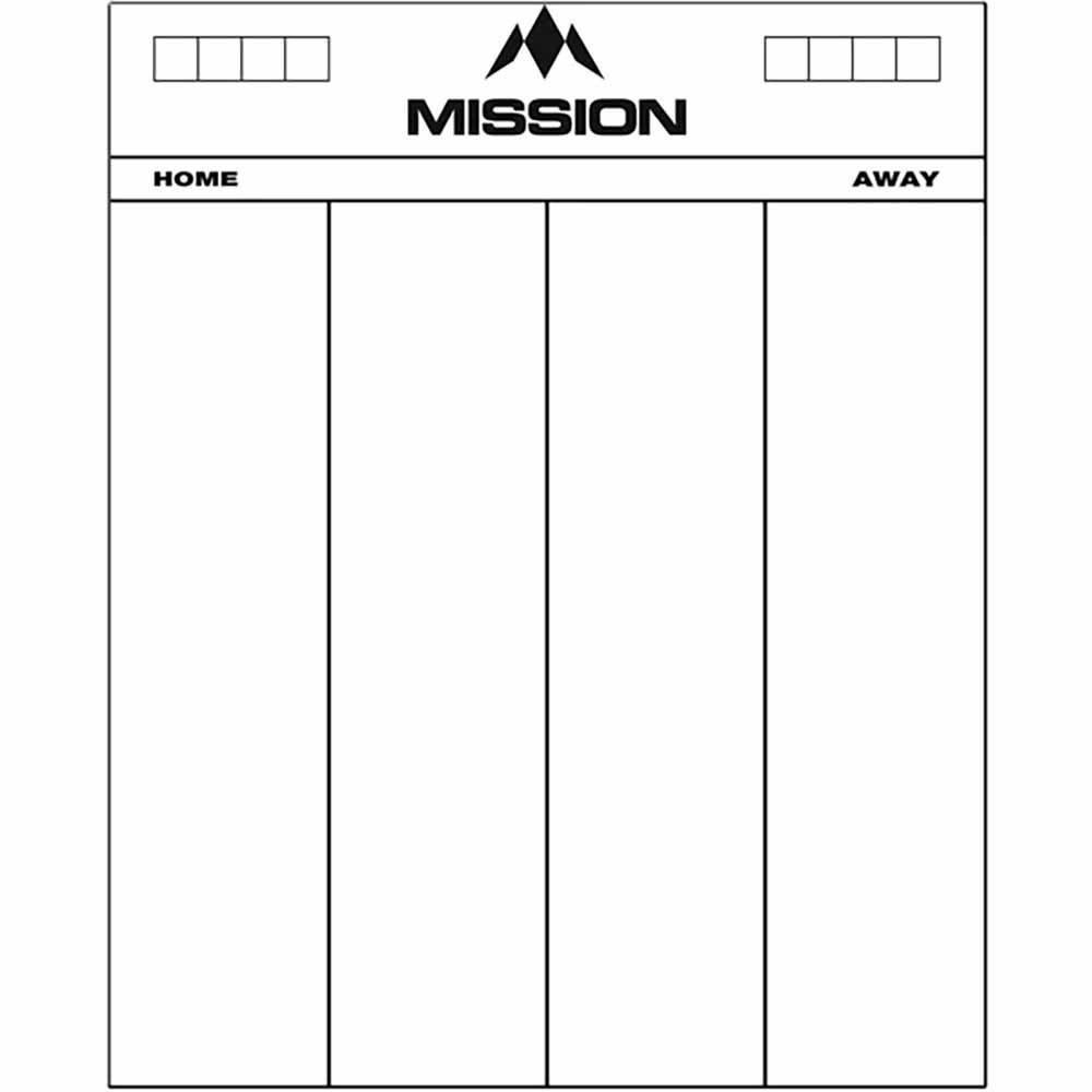 Masquedardos Tavola Mission Darts Whiteboard 501 Bianco Mb02