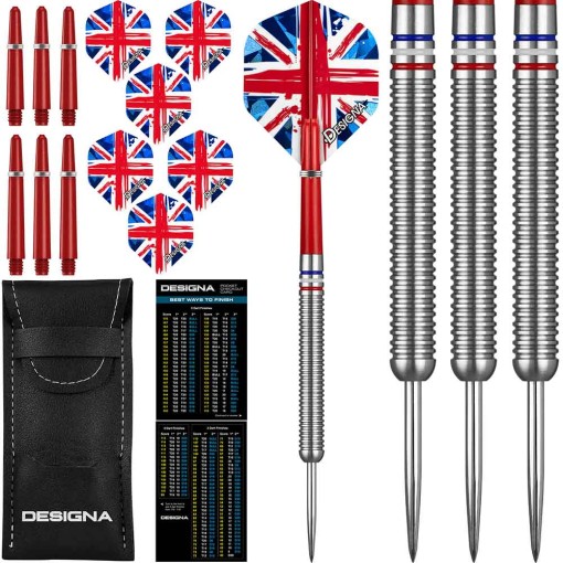 Masquedardos Darts Designa Patriot X Darts Iso-Britannia 90 % 22g D0747