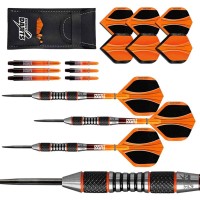 Masquedardos Perfect Darts Solarfox 4 Rändelpfeile Schwarz Orange 90 % 24 g D3554