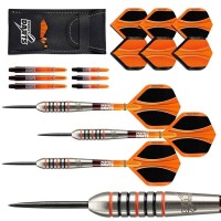 Masquedardos Dardos Perfect Darts Solarfox 3 Torpedo Negro Naranja 90% 24g D3552