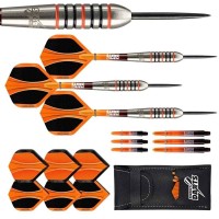 Masquedardos Dardos Perfect Darts Solarfox 3 Torpedo Negro Naranja 90% 24g D3552