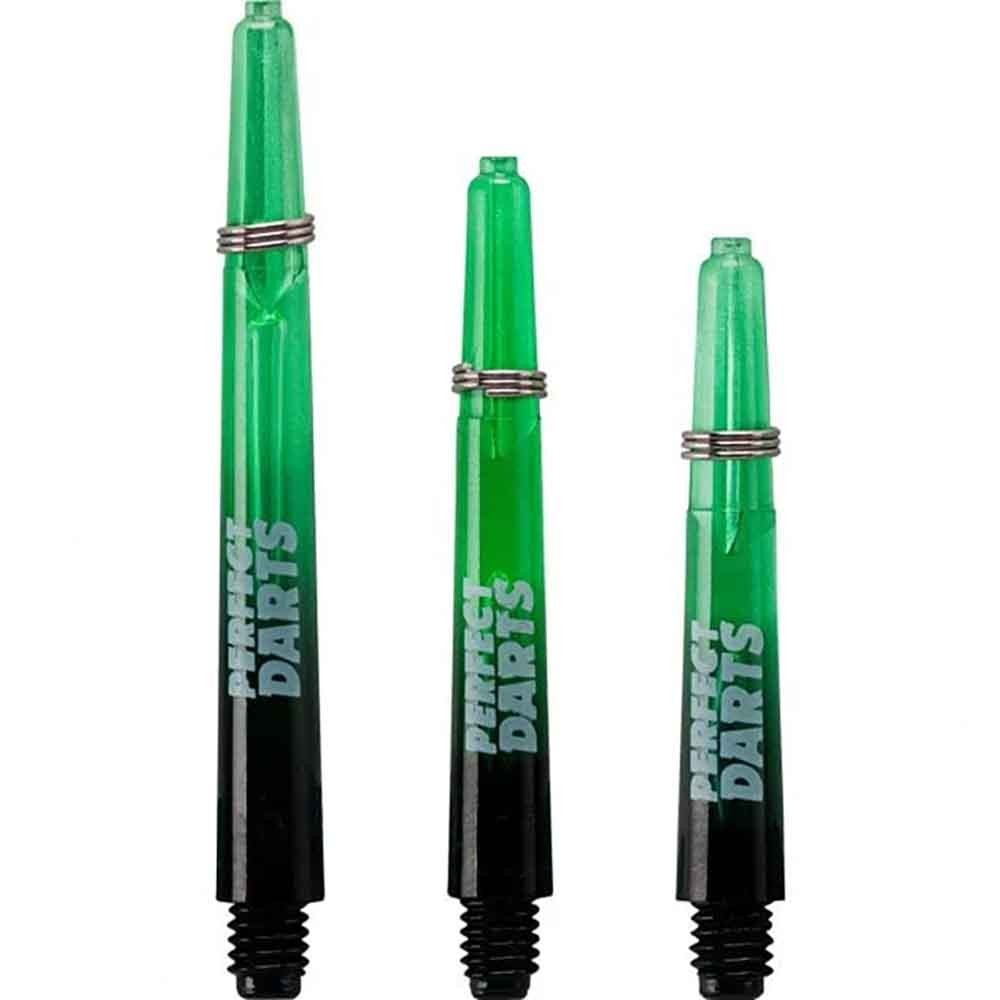 Masquedardos Cañas Perfectdarts Dos Tonos Negro Verde Larga S1203