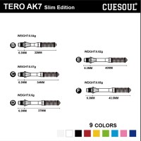 Masquedardos Shaft Cuesoul Tero Flights Slim Clear 34mm Ak7+7xc35 Rods