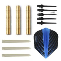 Masquedardos Pack Juego Dardos Eco Brass 2ba Azul + 100 Puntas