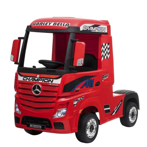 Masquedardos Camión Eléctrico Mercedes Actros Rojo Para Niños Hl358