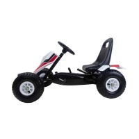 Masquedardos Coche A Pedales Go Kart Ruedas De Aire Blanco 598