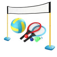 Masquedardos Jeu d'extérieur 3 en 1 pour enfants. Volley-ball, tennis et badminton 4792