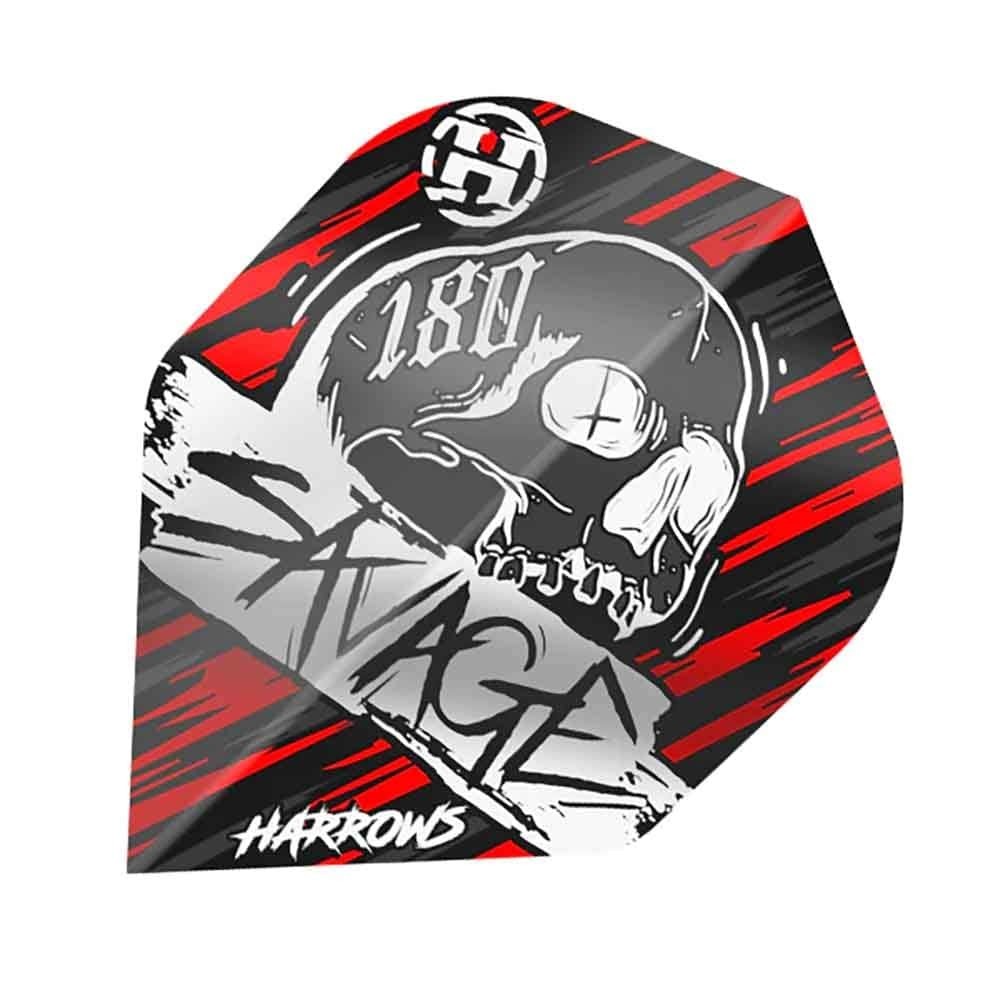 Masquedardos Plumas Harrows Darts Flights Savage Red Silver  Hf8500