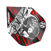 Masquedardos Feathers Harrows Darts Flights Savage Red and Silver Hf8500