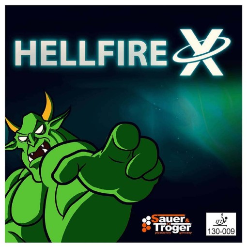 Masquedardos Sauer Troger Hellfire X Red Ox racchetta da ping pong in gomma