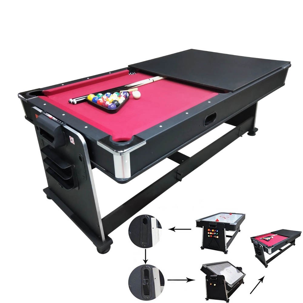 Masquedardos Multijuego Giratorio 4 En 1 Olimpus Billar, Air Hockey,ping-pong, Mesa Comedor 2873