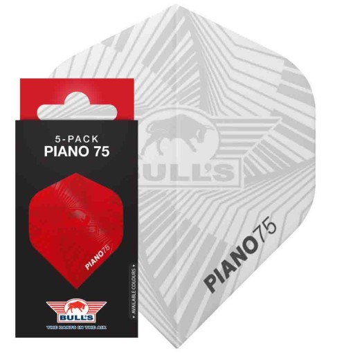 Masquedardos Peří Bulls Darts Piano 75 č. 2 Standardní bílý 5 balíčků Bu-50993