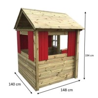 Masquedardos Casita Infantil De Madera Masgames Fresita Xl Ma800550