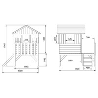 Masquedardos Casita Infantil Elevada De Madera Masgames Lollipop Rosa Con Tobogán Ma800531