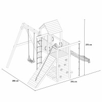 Masquedardos Дървена градина Детски парк Тобоган люлка Катерене Активер S-03580-p-k-xg-1