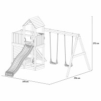 Masquedardos Turn de joacă pentru copii Floppi cu tobogan, leagăn dublu și leagăn pentru cățărare S-03180-pk-xg-1