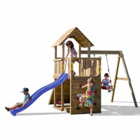 Masquedardos Garden Wooden Columpio, Children's Park, Torreta, Tobogán, Columpio Carol-3 S-03005-pk-xb-1