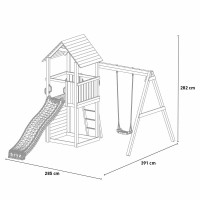 Masquedardos Torreta Con Tobogán Columpio Giardino Trepador Parco per bambini Carol-2 S-03020-pk-xb- 1