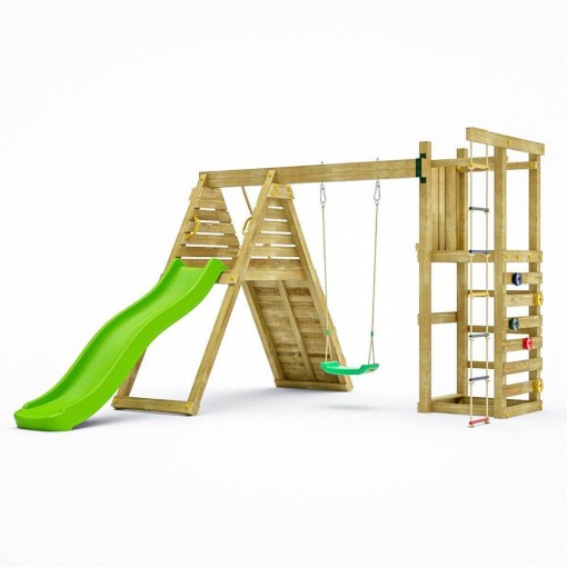 Masquedardos Fungoo Climber Juego De Jardín De Madera Con Escalada, Tobogán Y Columpio S-08530-p-k-xg-1