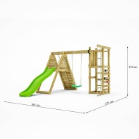 Masquedardos Fungoo Climber Juego De Jardín De Madera Con Escalada, Tobogán Y Columpio S-08530-p-k-xg-1